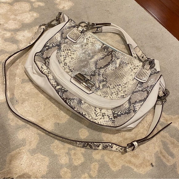 Coach Pinnacle Kristin Metallic Python Embossed Satchel - Picture 12 of 14